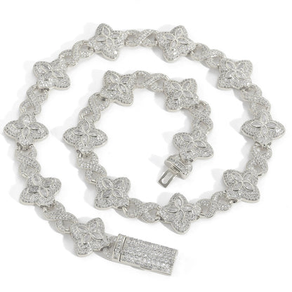 Hip Hop Diamond Shape Cuban Link Cubic Zirconia Necklace for Men