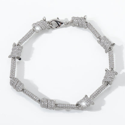 Hip Hop Minimalist Thorn Cubic Zirconia Bracelet for Men