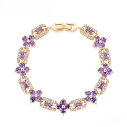 Floral Link Bracelet for Women Gift
