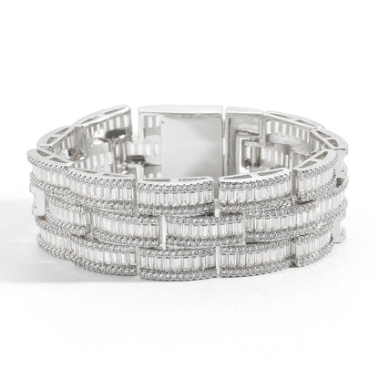 Hip Hop Cuban Link Cubic Zirconia Bracelet for Men and Women