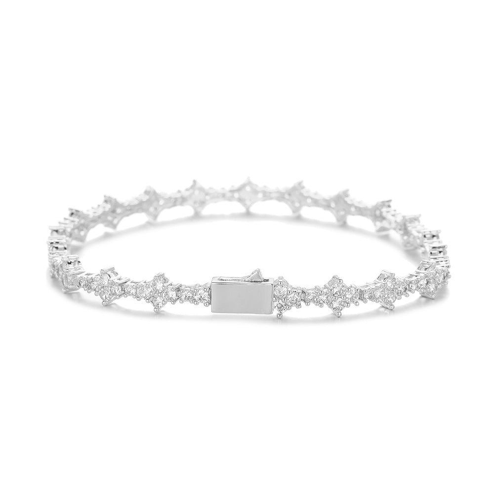 Unisex Geometric Cubic Zirconia Tennis Chain Necklace Bracelet product image
