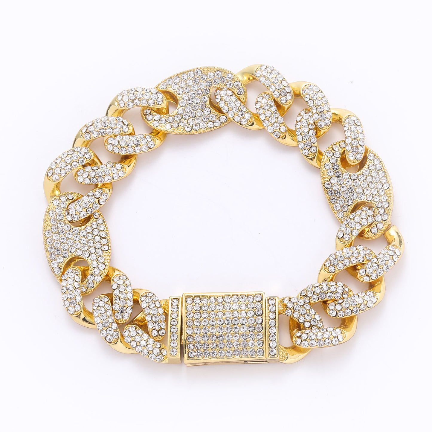 Hip Hop Cuban Link Alloy Bracelet for Men