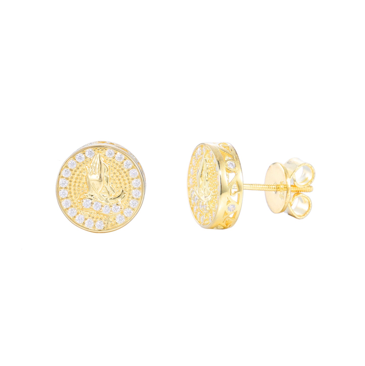 925 Silver Moissanite Round Stud Earrings for Women and Men product image