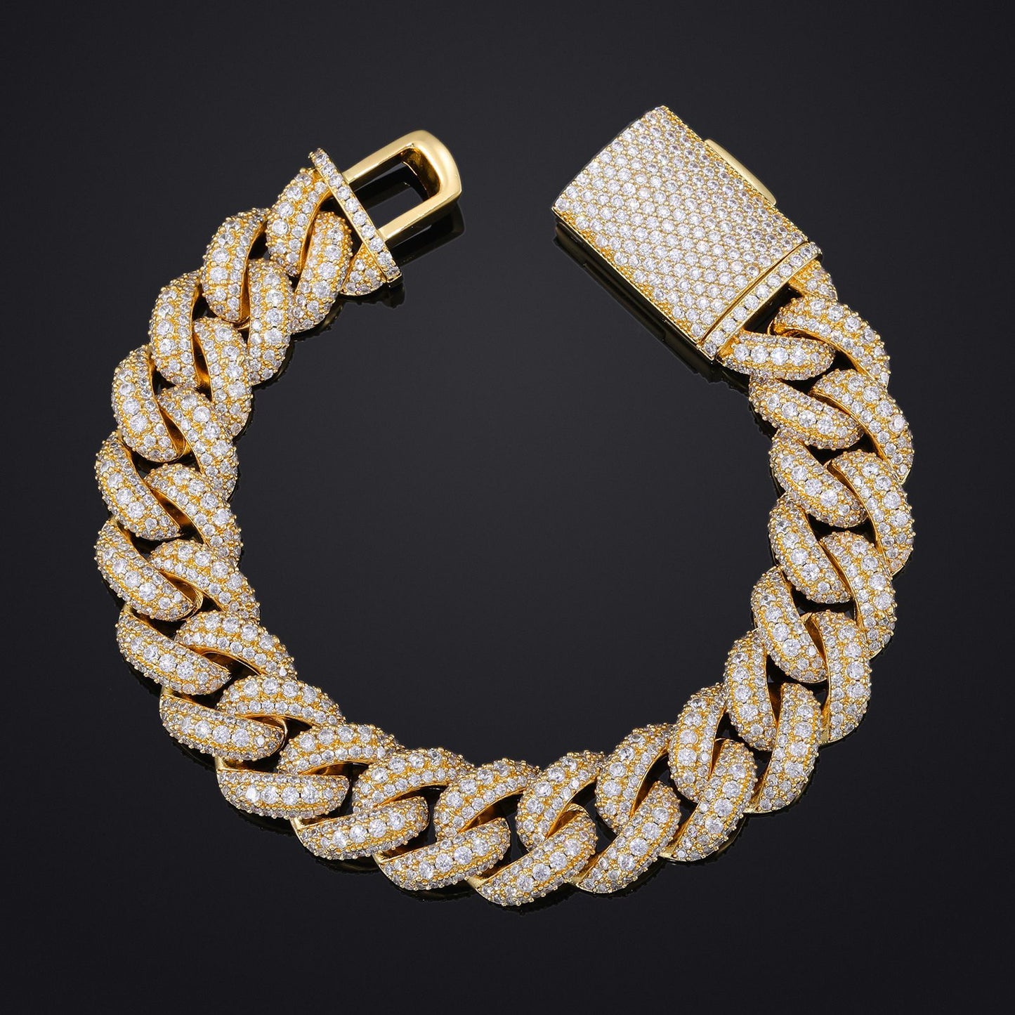Cubic Zirconia Cuban Link Bracelet, Iced Hip Hop Bracelet for Men and Women product image