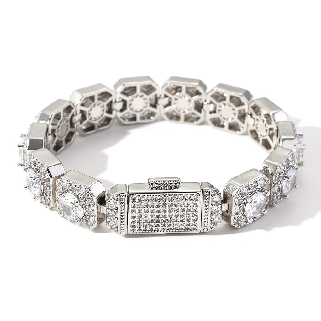 Iced Link Cubic Zirconia Bracelet for Men