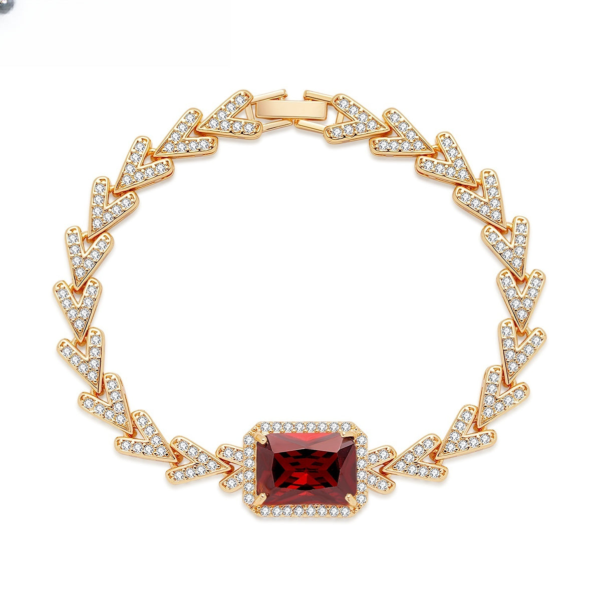 Arrow Link Rectangle Gem Statement Bracelet for Women Party Jewelry product image
