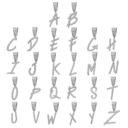 Hip Hop Letter Cubic Zirconia Pendant Necklace for Men and Women