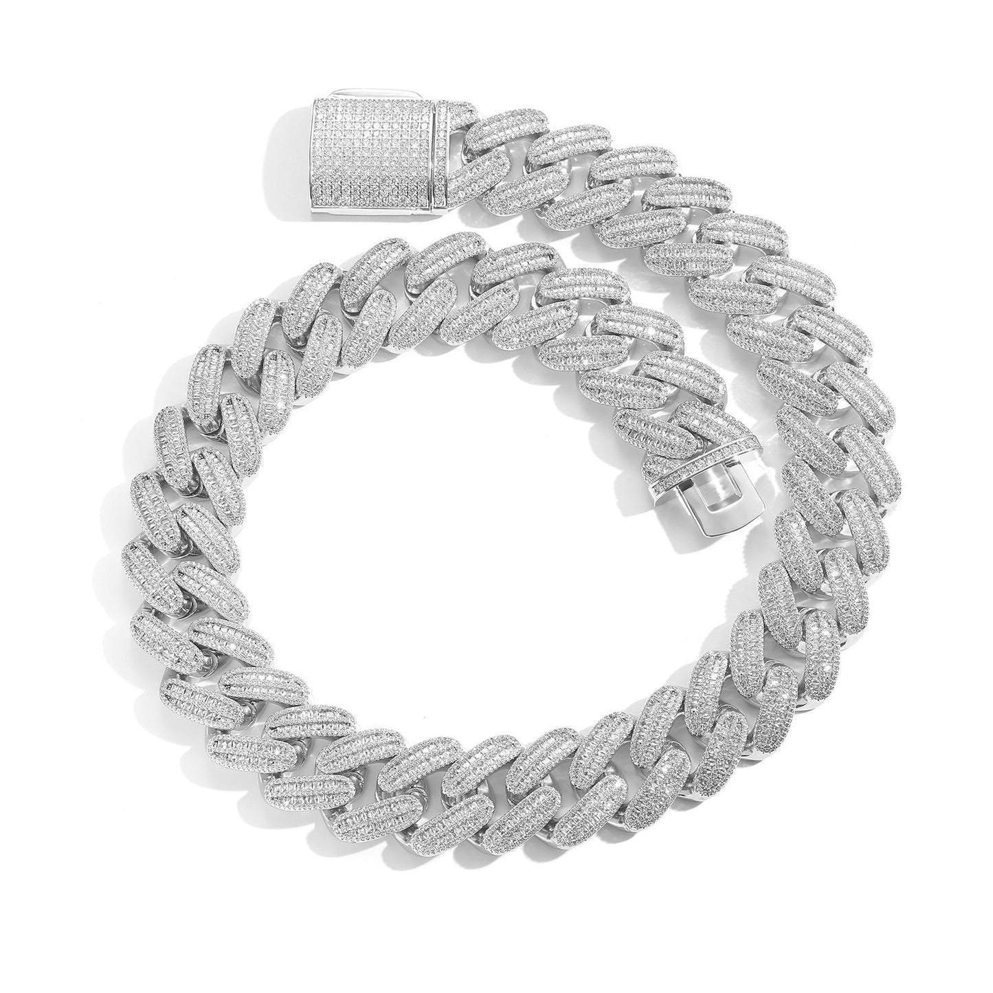Hip Hop Light Luxury Cuban Link Cubic Zirconia Necklace for Men
