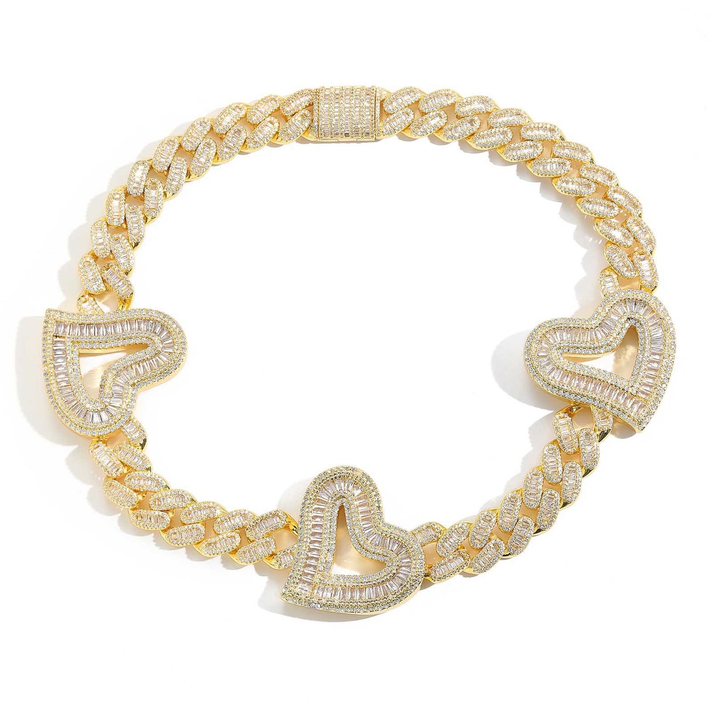 Hip Hop Cuban Link Cubic Zirconia Necklace for Men