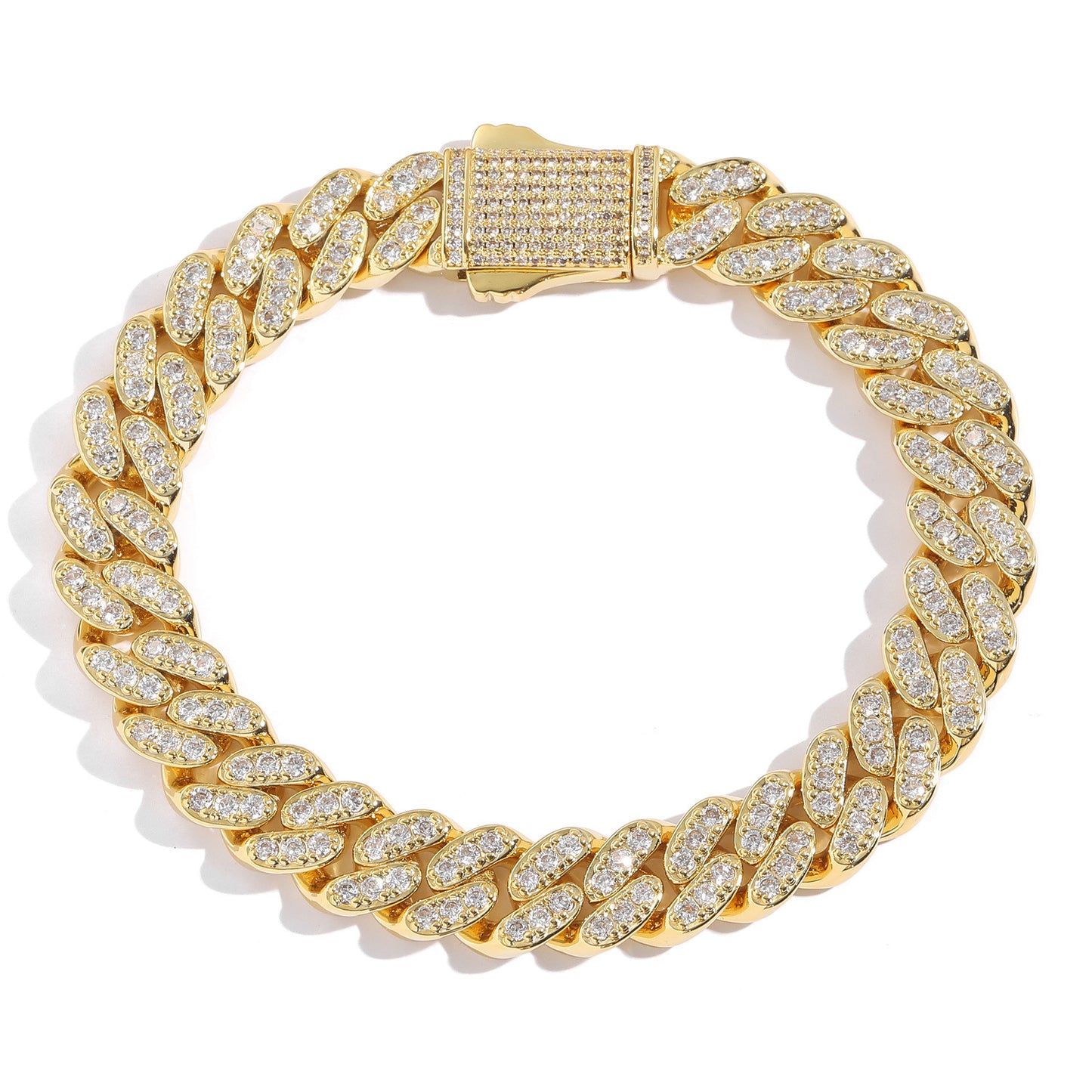 Hip Hop Minimalist Cuban Link Cubic Zirconia Bracelet for Men