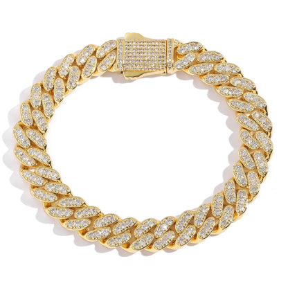 Hip Hop Minimalist Cuban Link Cubic Zirconia Bracelet for Men