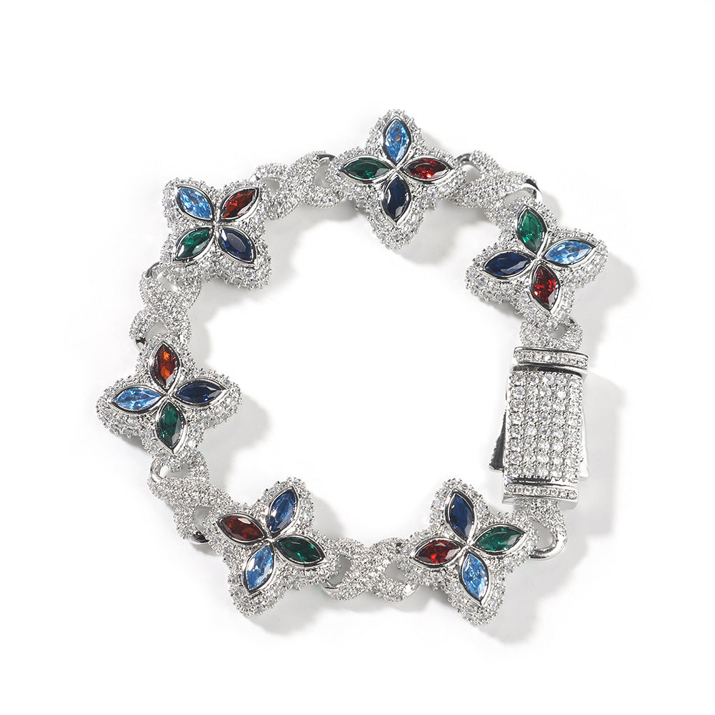 Unisex Four Leaf Clover Cubic Zirconia Bracelet /Necklace product image
