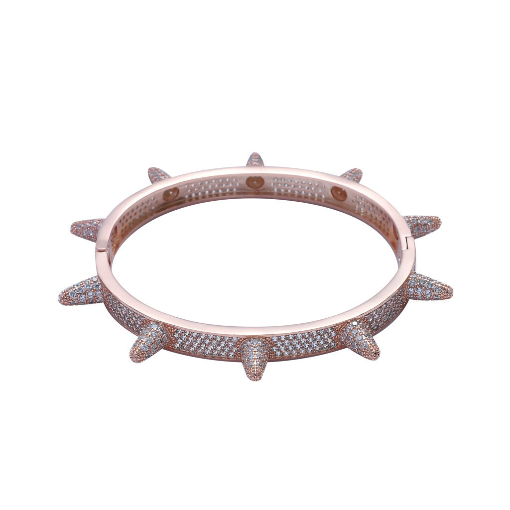 Hip Hop Punk Fashion Copper Bracelet for Men and Women