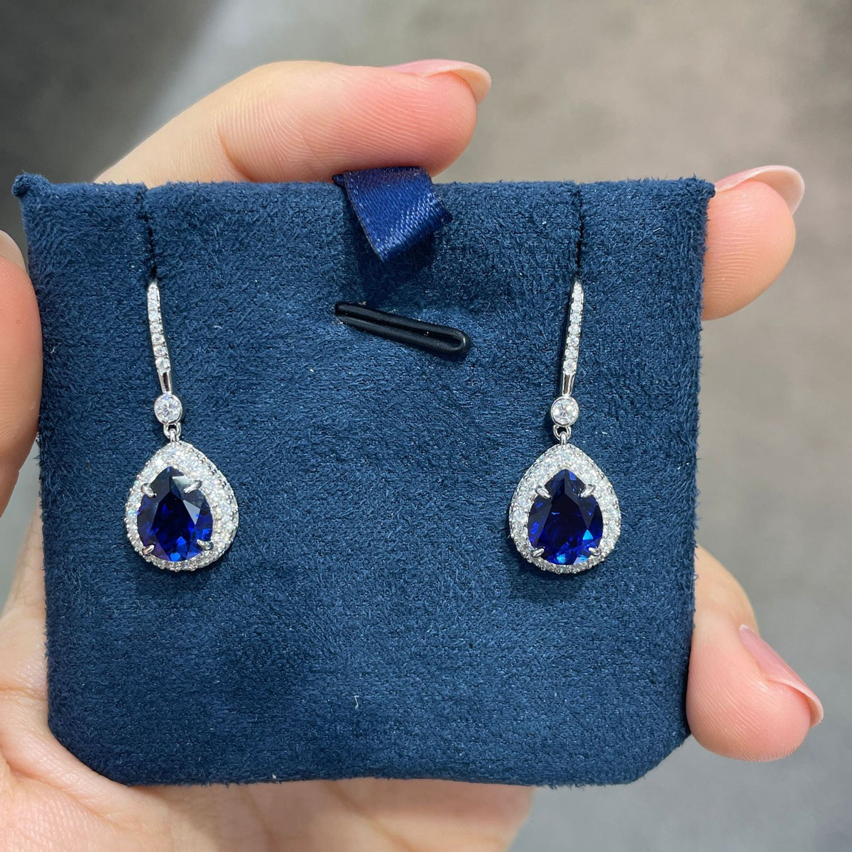 Pear Cut Teardrop Drop Earrings for Women, Faceted Color Stone Hook Dangle Earrings product image
