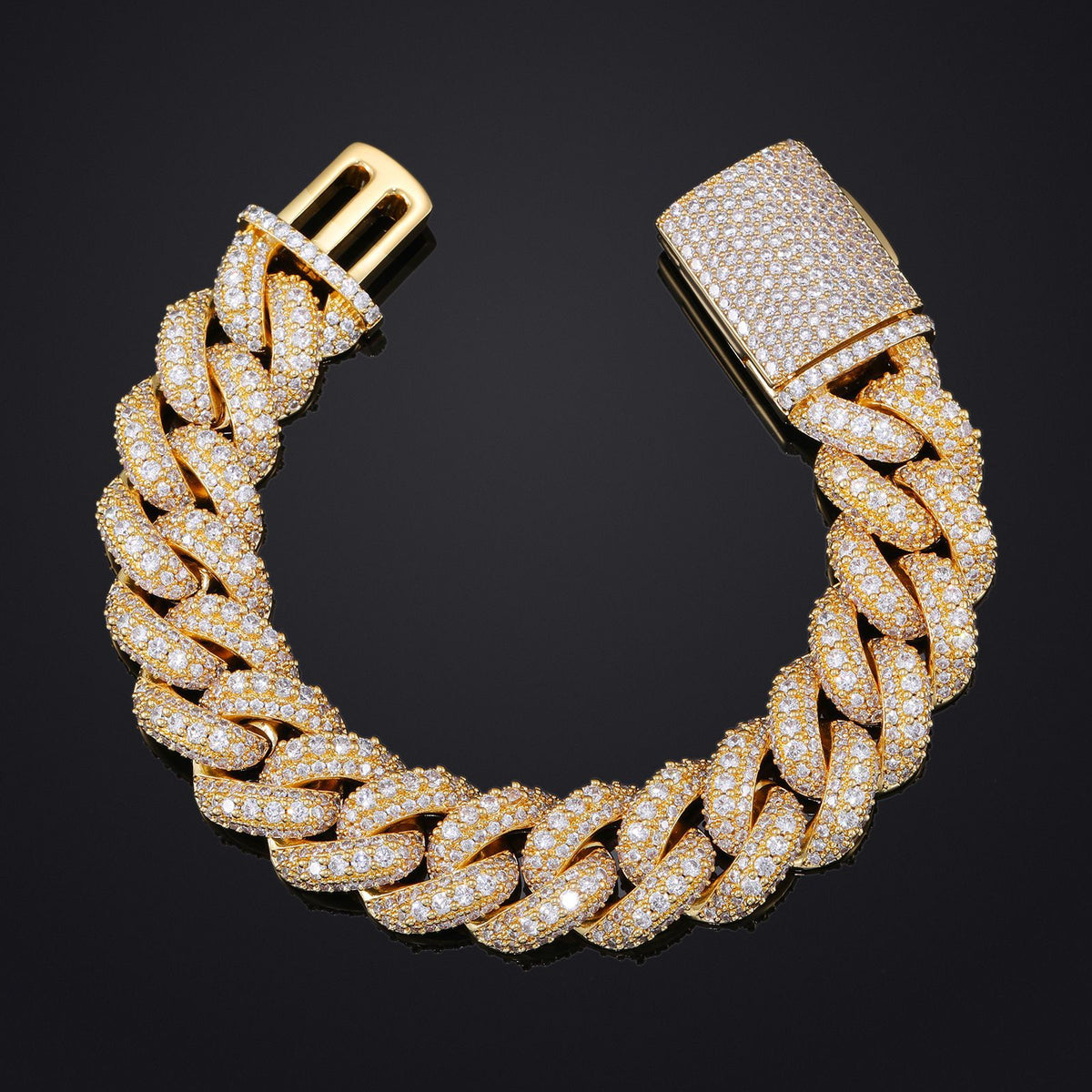 Pavé Cuban Link Bracelet, Unisex Hip Hop Bracelet, 15mm/18mm, Box Clasp product image