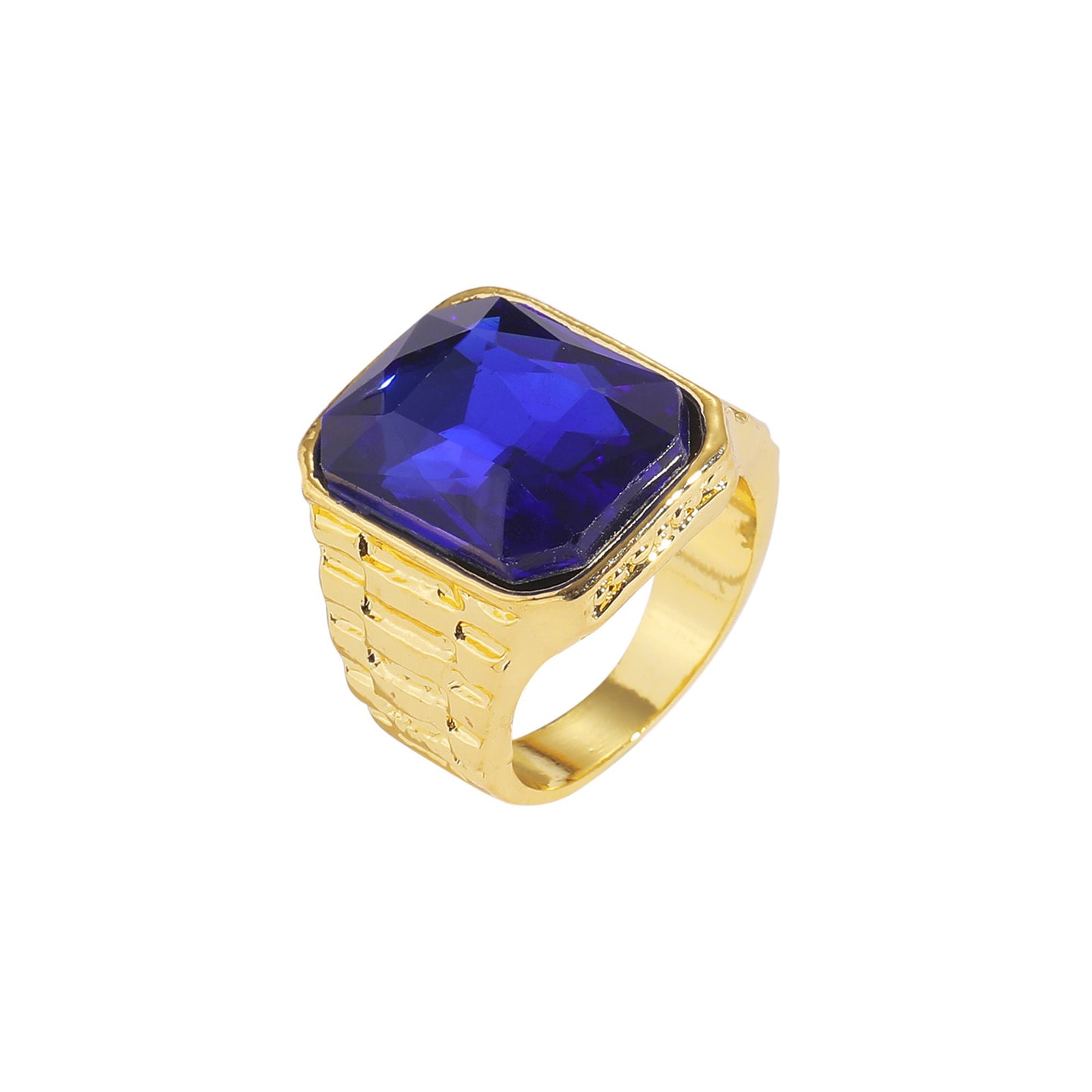 Hip Hop Vintage Square Cubic Zirconia Ring for Men