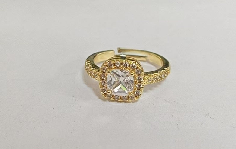 Elegant Cushion Halo Statement Ring for Women with Sparkly Luxe Finish