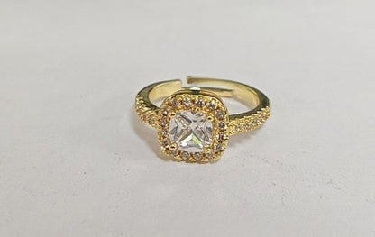 Elegant Cushion Halo Statement Ring for Women with Sparkly Luxe Finish