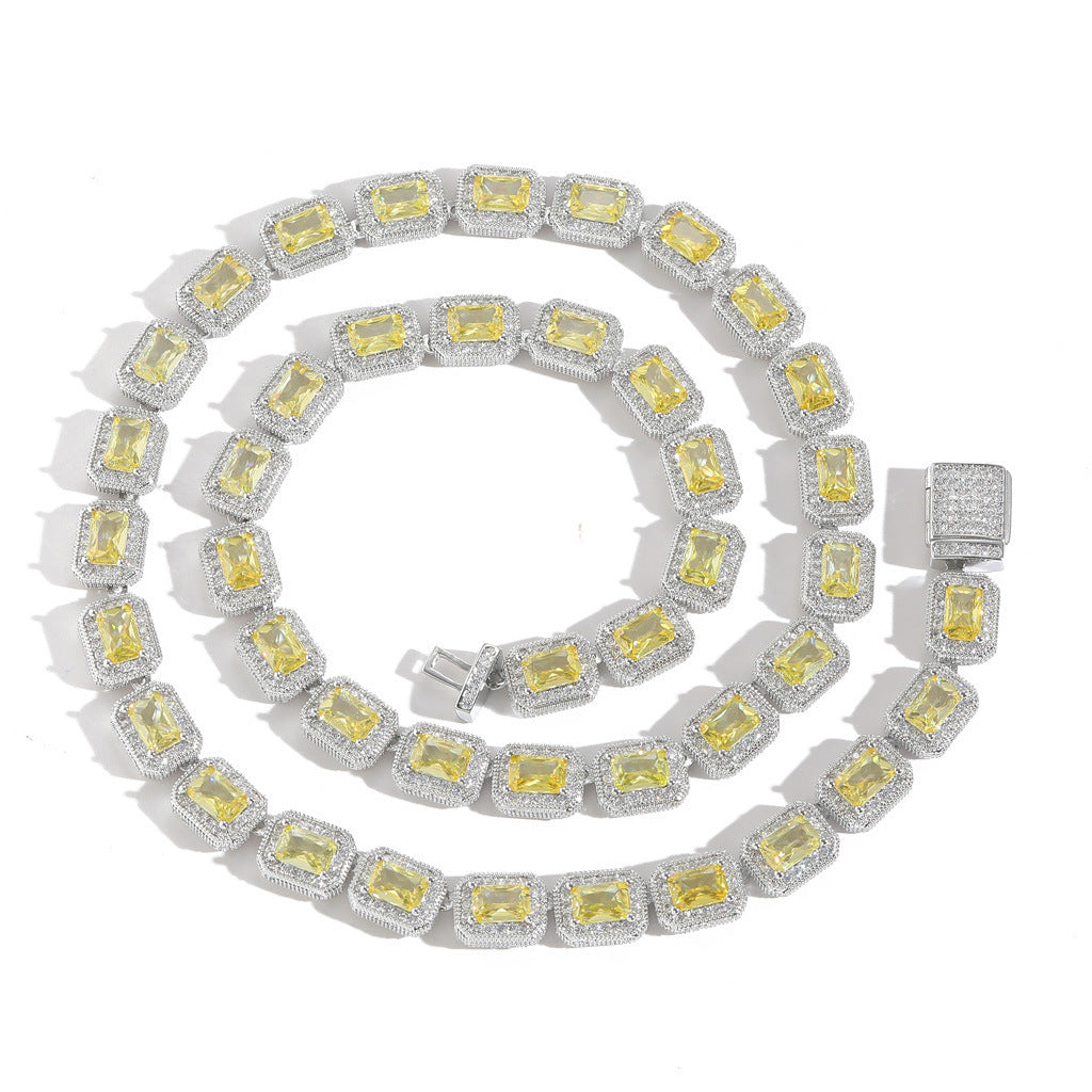 Hip Hop Cuban Link Iced Link Cubic Zirconia Necklace for Men and Women