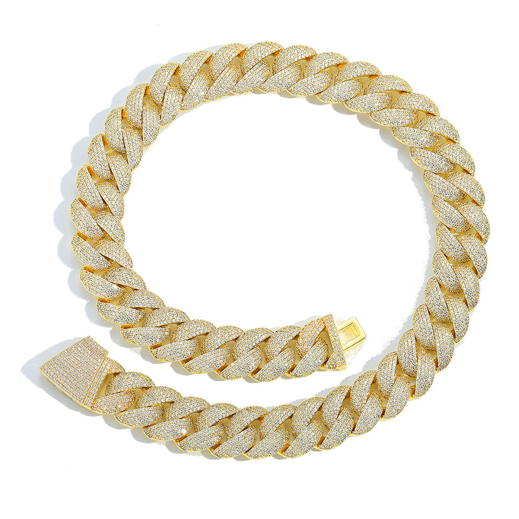 Hip Hop Cuban Link Bubble Cubic Zirconia Necklace for Men