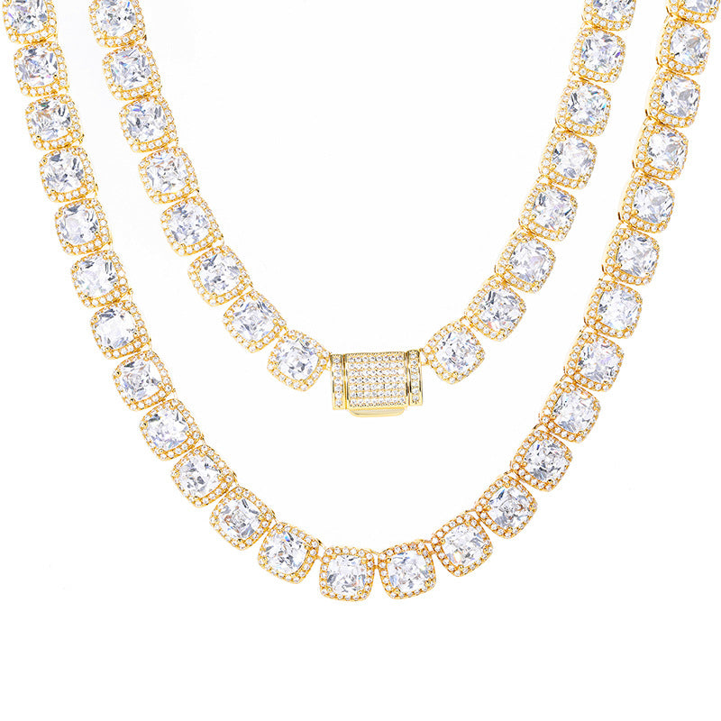 Iced Out Princess Cut Cubic Zirconia Tennis Chain Necklace for Men & Women product image