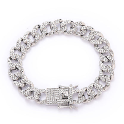 Hip Hop Cuban Link Alloy Bracelet for Men