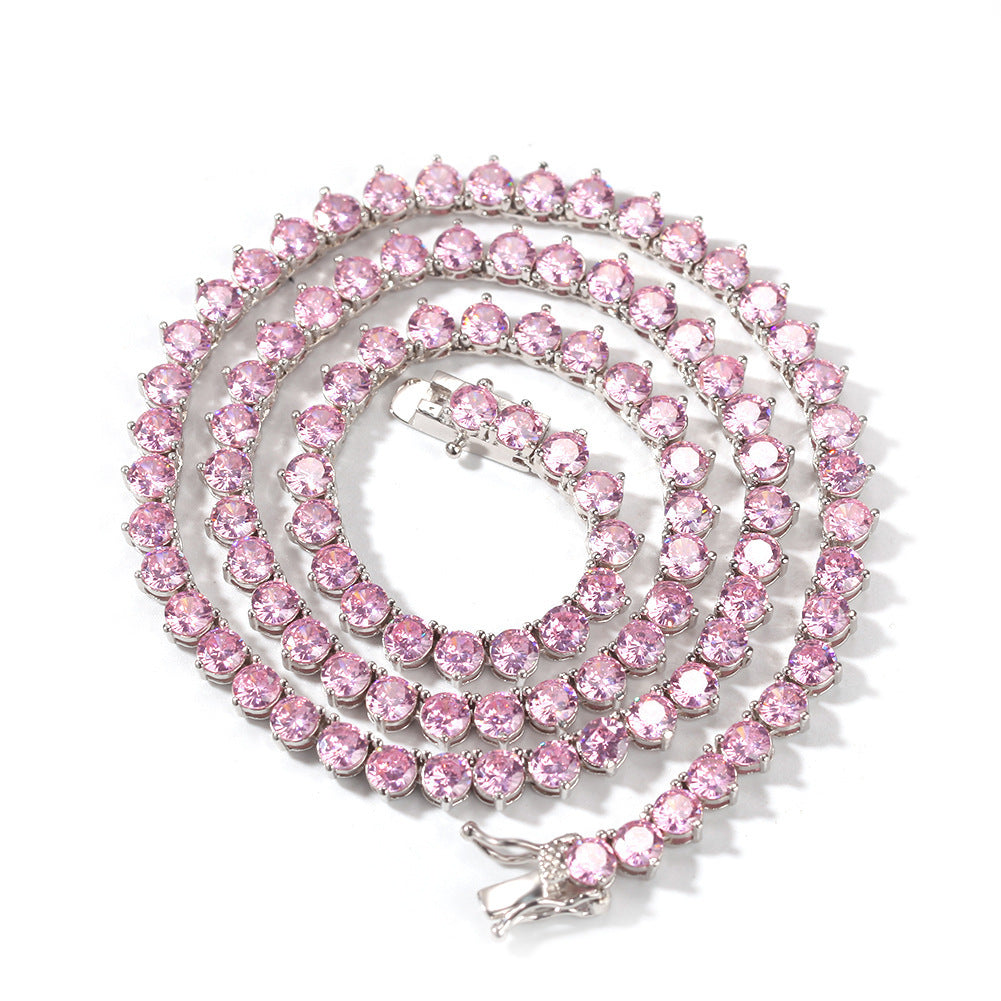 Unisex Iced Out Tennis Chain Necklace with Round Cubic Zirconia, Hip Hop Streetwear Chain product image