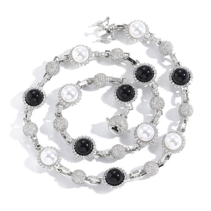 Hip Hop Vintage Bubble Cubic Zirconia Necklace for Men