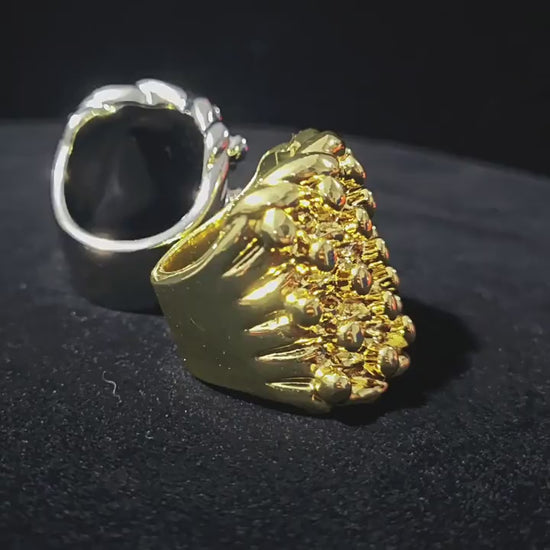 Square Studded Hip Hop Statement Ring for Men and Women product image