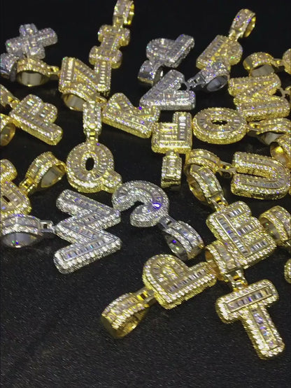 Initial CZ Pendant Necklace