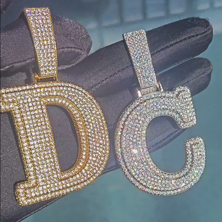 Iced Out Copper Letter Pendant Necklace product image