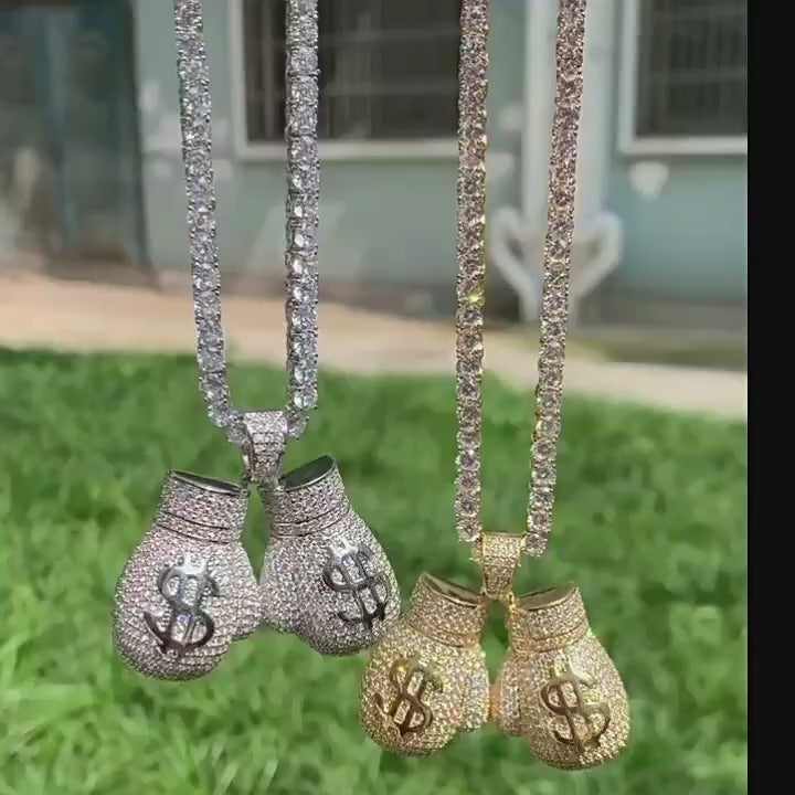 Iced Out Money Bag Pendant Necklace product image