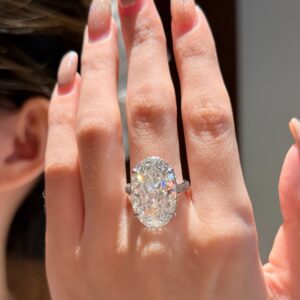 sterling silver women's ring 13*20 ice flower cut egg shape sapphires